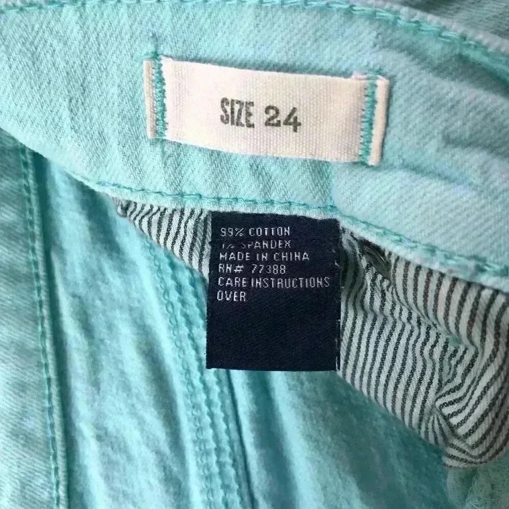 Madewell Aqua Turquoise Cutoff Shorts Size 24 - Picture 3 of 3